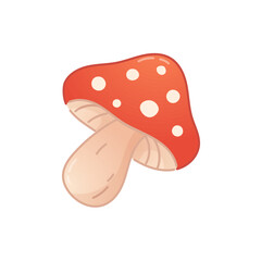 Red spotted toadstool mushroom in playful style