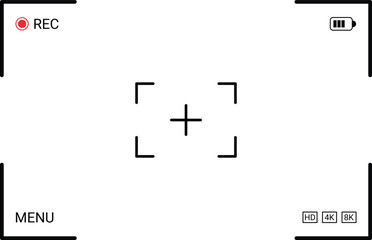 camera viewfinder overlay screen frame icon. camera recording screen overlay. video camera overlay , Transparent PNG and vector illustration .