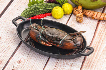 Wild raw crab for cooking