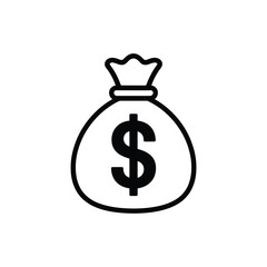 Money bag icon with dollar sign representing wealth and financial success