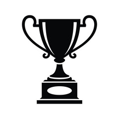 Black and white silhouette of a trophy for winning or achievement