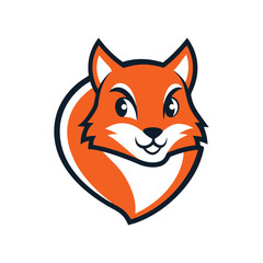 Obraz premium Orange fox head mascot logo design animal