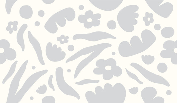 Fototapeta Abstract background with leaves and flowers. Seamless pattern with nature design elements