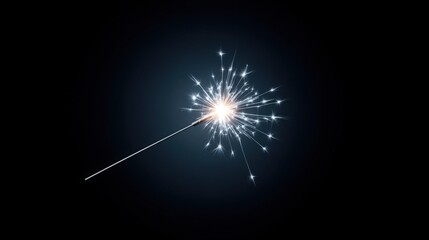 Fototapeta premium Sparkler firework burst captured in close-up with bright streaks and sparkles.