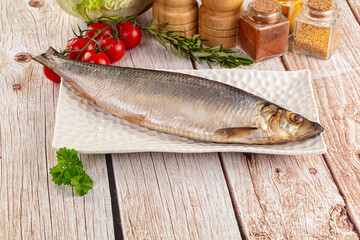 Raw whole salted herring fish