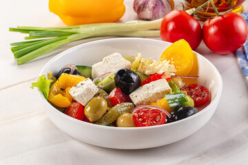 Greek salad with feta cheese