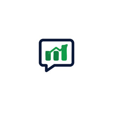 Fototapeta premium Revenue Growth Chat Bubble Icon - Banking Data Visualization Vector
