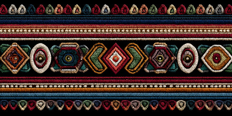 Tribal pattern vector. Seamless ethnic handmade with stripes vector illustration.