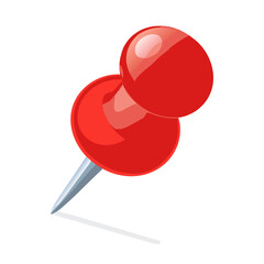 red push pin isolated