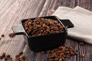 Roasted brown araboca coffee beans