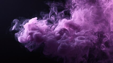 Fototapeta premium Vibrant purple pink smoke clouds swirling with color and dynamic movement.