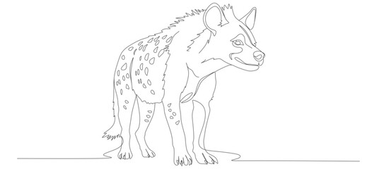 hyena continuous line vector design