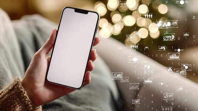 Mobile device with futuristic interface