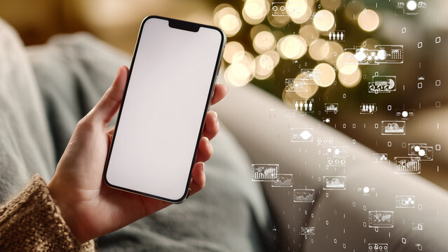 Mobile device with futuristic interface