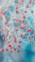 Microscope View of Fungal Spore Clusters Growing on Plant Surface in Natural Light.