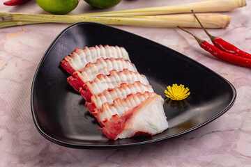 Gourmet Japanese raw octopus sashimi