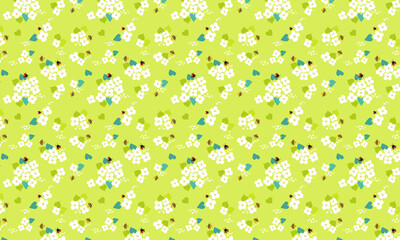 seamless pattern with white flower
