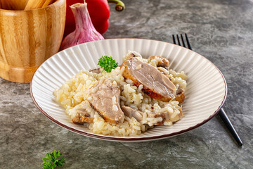 Risotto woth fried duck breast
