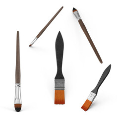 art materials, line drawing set of squirrel,bristle and synthetic brushes for painting and...