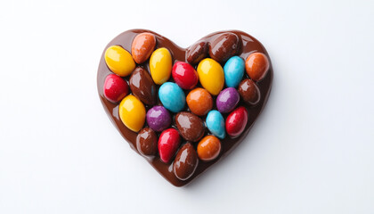 Heart shaped figure formed by multi colored alm