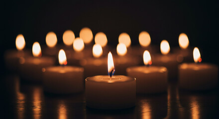 Warm Candlelight Ambience on Dark Background