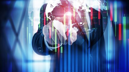 Futuristic Business Technology in Financial Market Analysis Concept
