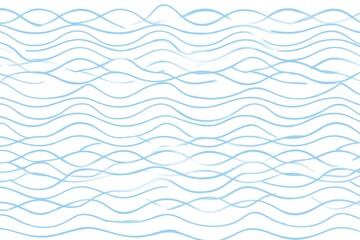 Fototapeta premium Light blue wavy lines on white background
