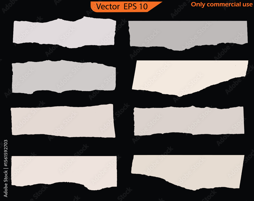 Wall mural vector illustration of a torn paper. set of vector banners. set of vector banners. paper scraps set.