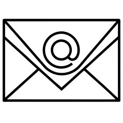 Email Contact Icon Vector | Generative AI & Linocut Silhouette Design