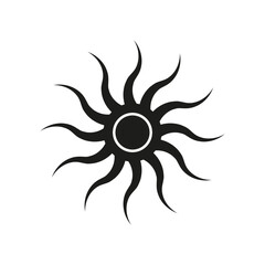 Abstract sun icon. Tribal star symbol. Radial spike shape. Vector illustration.