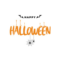 Happy Halloween text banner, vector Premium Vector