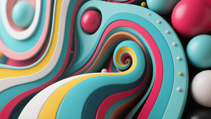 Colorful Abstract Wall Sculpture Enhancing Modern Interior Design and Space