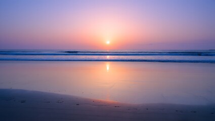 Beautiful sunset beach ocean view scenic landscape nature photography background wallpaper travel
