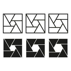 Quadratic block matrix. Abstract interlocking design. Geometric tessellation illustration. Vector structural concept.