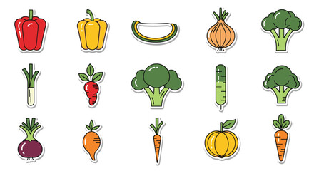 Vibrant Collection of Fresh Healthy Vegetables in a Pixel Art Style Featuring Delicious Produce for Healthy Eating and Dietary Needs