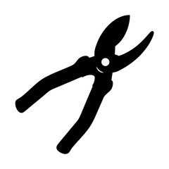 Black Pliers Icon with Handles, A simple black icon of pliers, representing tools, repair, or craftsmanship.
