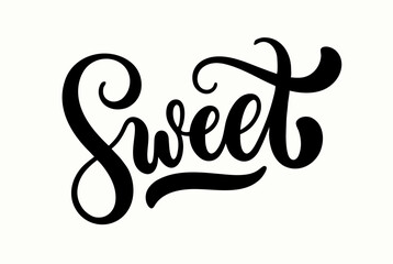 Handwritten Sweet Typography, Black Calligraphy Word Art