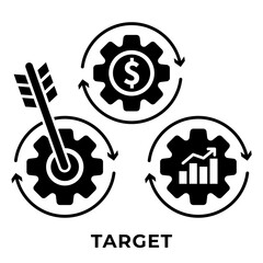SINGLE ICON TARGET, BUSINESS AUTOMATION, ICON SOLID STYLE