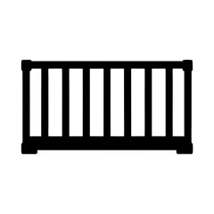 Black Icon of a Wooden Crate, A black silhouette of a wooden crate, suitable for packaging, storage, or shipping-related themes.
