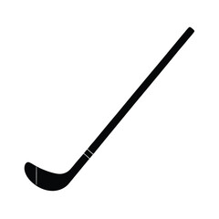 Black silhouette of a hockey stick isolated on white background representing sport and competition