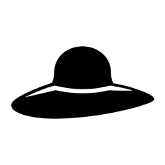 Stylized graphic illustration of a vintage floppy brimmed hat silhouette