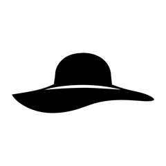 Silhouette of a stylish sun hat with a wide brim design