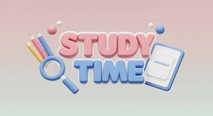 Playful study time concept with colorful pencils and educational tools for learning motivation
