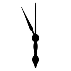 Clock hands showing an abstract time on a white background design