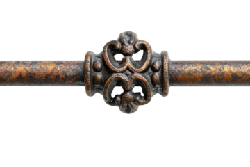 Ornate Metal Bar Centerpiece Sculpture Decorative Iron Design Antique Detail Aged Charm and Artistic