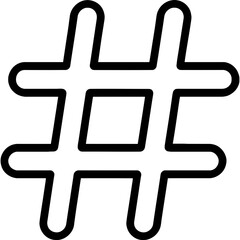 Obraz premium Number sign outline icon vector