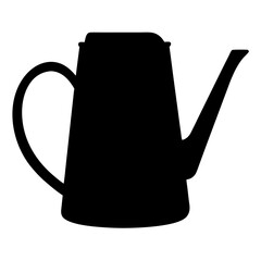 Silhouette of a Watering Can with a Handle and Spout for Gardening