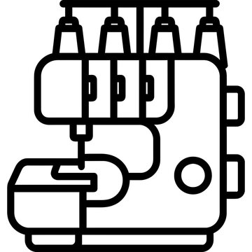 Overlock serger sewing machine outline icon vector