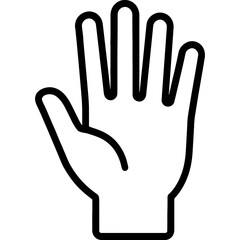 Obraz premium Counting hand with five fingers outline icon vector