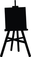 Easel With Canvas icon black silhouette vector illustration on transparent background  